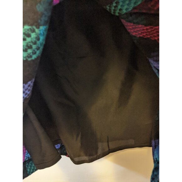 Vintage Sterling Stall Wool Plaid Pleated Midi Skirt Purple Teal Academia Sz 14 - Picture 10 of 10